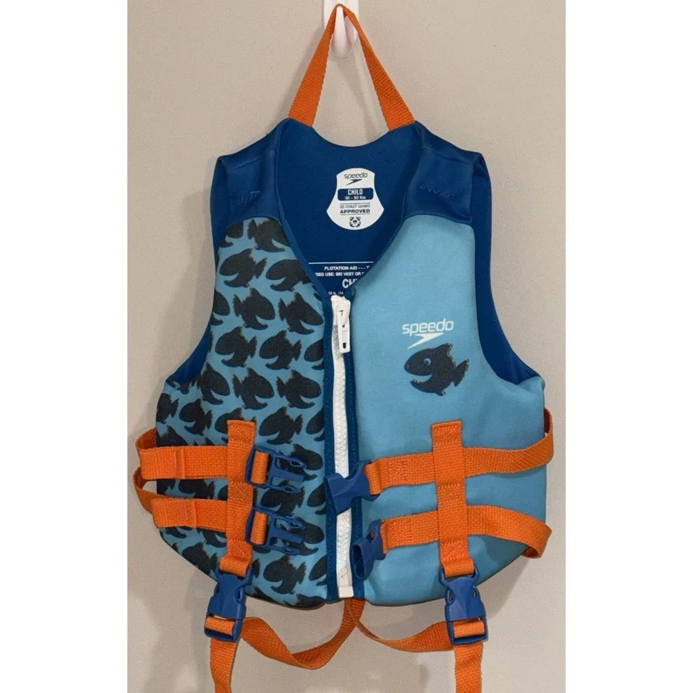 Speedo Child 30-50 Pounds PFD Adjustable Life Vest Jacket Coast Guard Approved